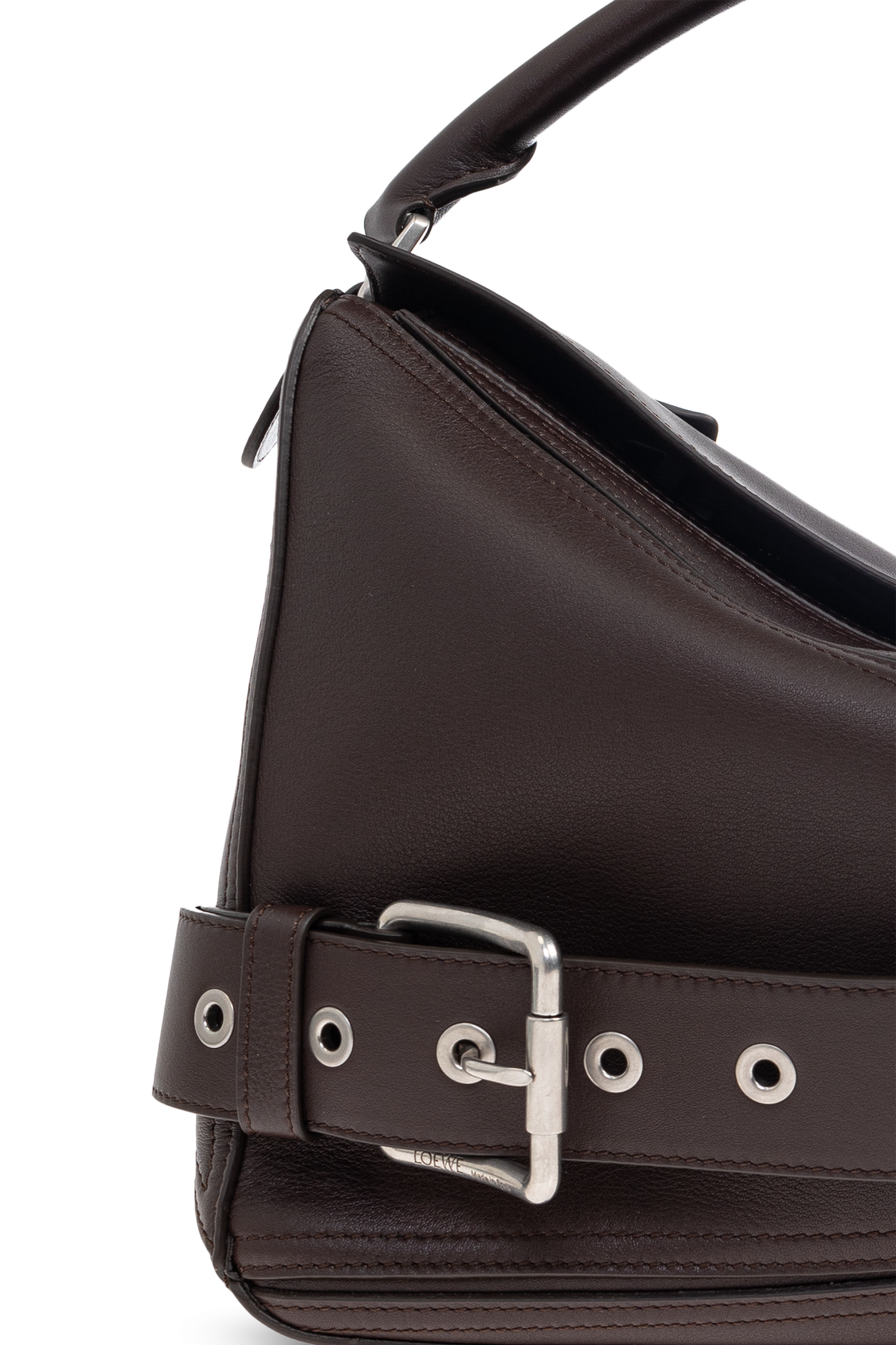 LOEWE ブラックレザーバック Loewe - Flamenco Black Puffer Leather Clutch | Mitchell Stores